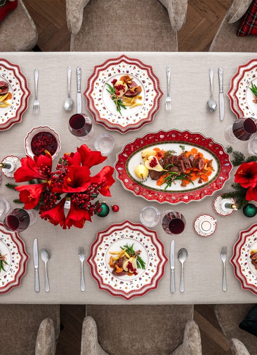 Villeroy & Boch Toy's Delight Kerst gebaksbordje 18 cm - achterkant steenrood