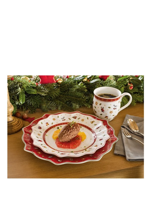 Villeroy & Boch Toy's Delight Kerst ontbijtbord 24 cm - voorkant 2 gebroken wit