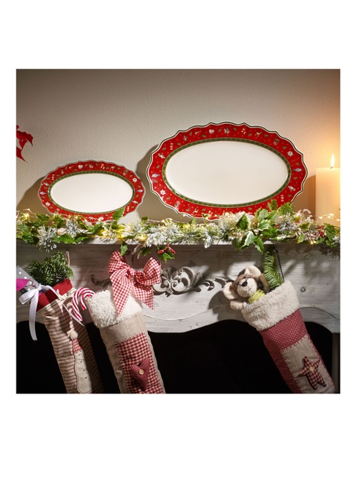 Villeroy & Boch Toy's Delight Kerst serveerschaal 37 cm - detail 4 steenrood
