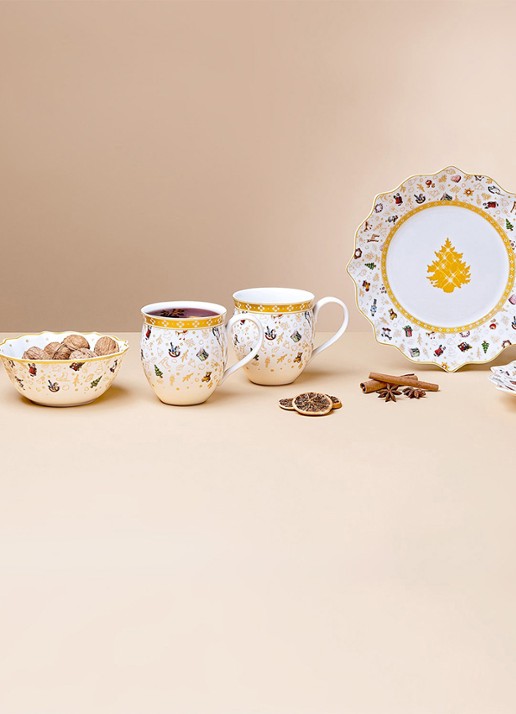 Villeroy & Boch Toy's Delight kerst serviesset 6-delig  - voorkant 4 gebroken wit