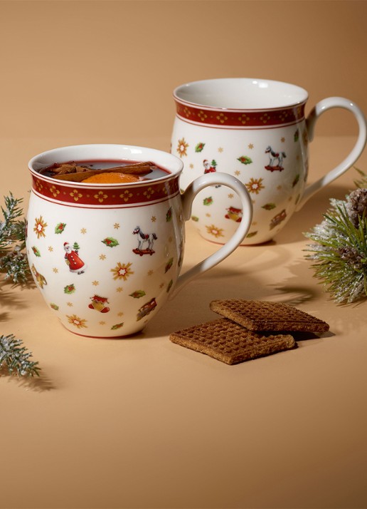 Villeroy & Boch Toy's Delight kerstkopje 34 cl set van 2 - voorkant 2 gebroken wit