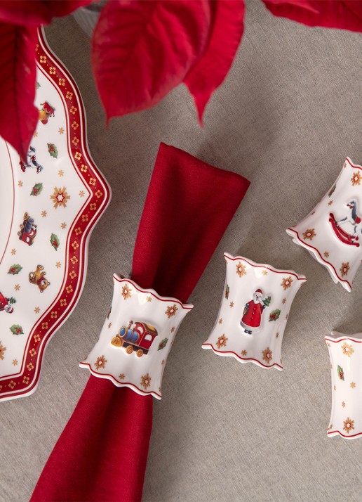 Villeroy & Boch Toy's Delight servetringen set van 4 - voorkant 2 rood