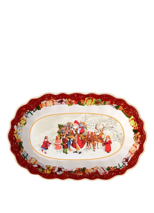 Villeroy & Boch Toy's Fantasy serveerschaal 30,5 x 20 cm - voorkant 3 steenrood