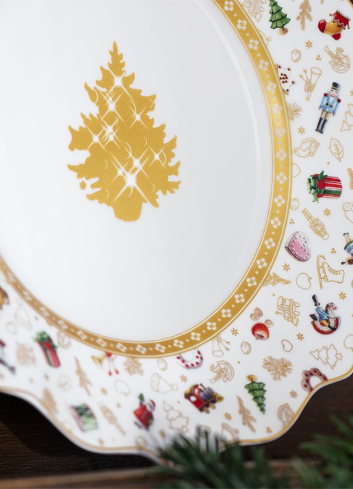Villeroy & Boch Toys Delight kerst bord 24 cm - achterkant 6 gebroken wit