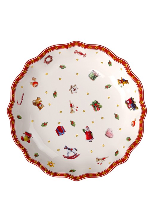 Villeroy & Boch Toys Delight kerst serveerschaal 16 cm - voorkant 7 steenrood