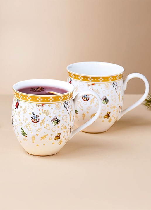Villeroy & Boch Toys Delight kerstmok 35 cl set van 2 - voorkant 2 goud