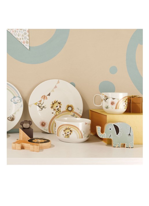 Villeroy & Boch Walk Like an Elephant Kinderserviesset 3-delig - voorkant 2 gebroken wit