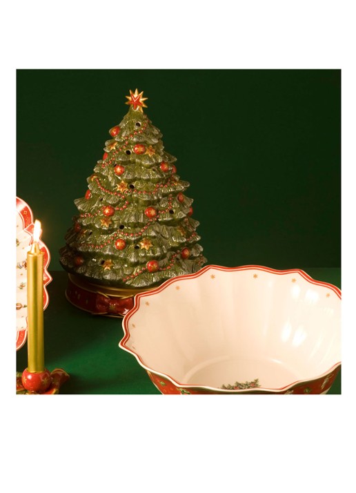 Villeroy & Boch Waxinelichthouder met muziek 33 cm - detail groen