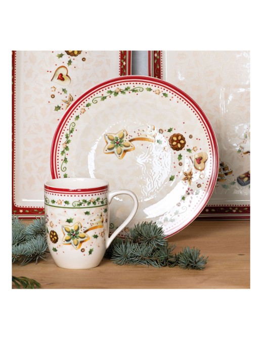 Villeroy & Boch Winter Bakery Delight kerst mok - detail gebroken wit