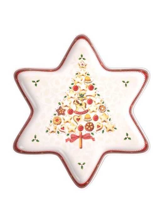 Villeroy & Boch Winter Bakery Delight Kerst partyschaal 37 cm - voorkant 3 gebroken wit