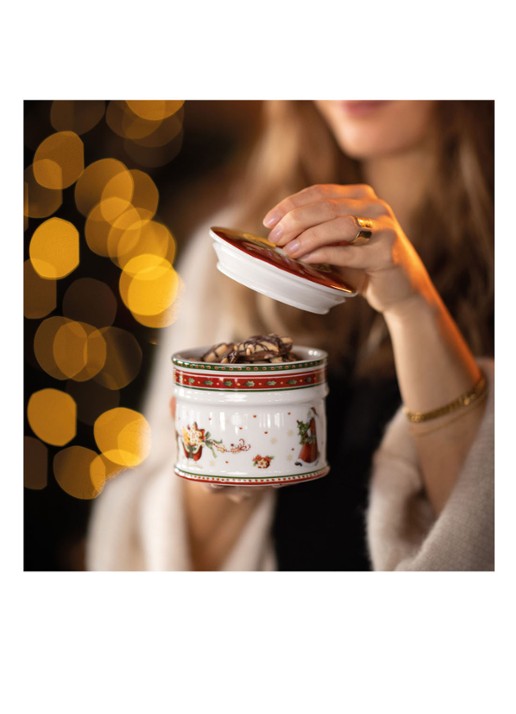 Villeroy & Boch Winter Bakery Delight Kerst snoeppot 11 cm - detail 4 steenrood