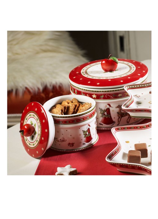 Villeroy & Boch Winter Bakery Delight Kerst snoeppot 11 cm - detail 5 steenrood