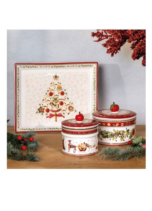 Villeroy & Boch Winter Bakery Delight Kerst snoeppot 13,5 cm - detail 5 steenrood