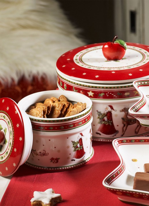 Villeroy & Boch Winter Bakery Delight Kerst snoeppot 17 cm - achterkant 7 steenrood