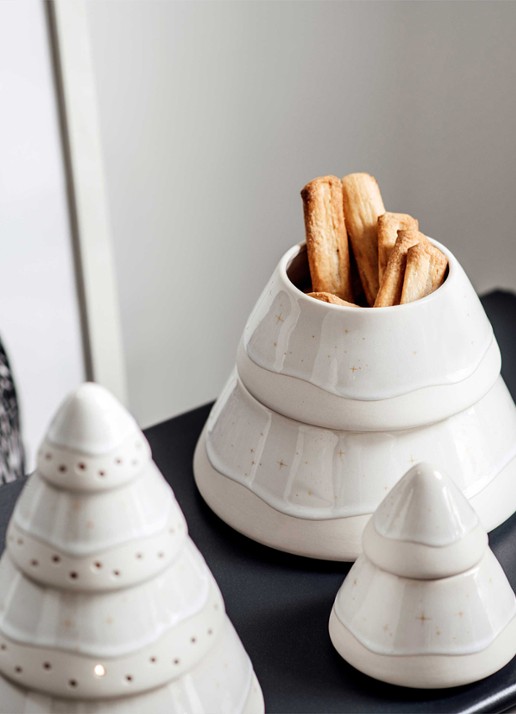 Villeroy & Boch Winter Glow Boom opbergdoos - detail 3 gebroken wit