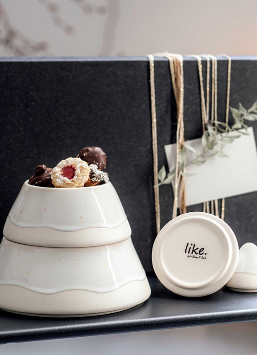 Villeroy & Boch Winter Glow Boom opbergdoos - detail 4 gebroken wit