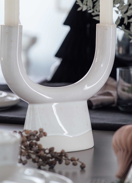 Villeroy & Boch Winter Glow U-vorm kaarshouder 20,5 cm - detail 3 gebroken wit