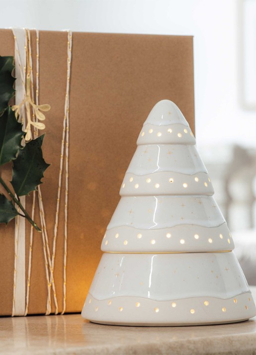 Villeroy & Boch Winter Glow waxinelichthouder 18 cm - detail 2 beige