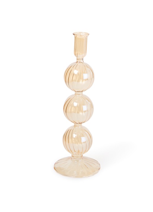 Vondels 3 Bubbles kandelaar 29 cm - voorkant abrikoos