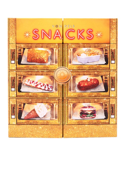Vondels Adventskalender Snackbox kersthanger set van 6