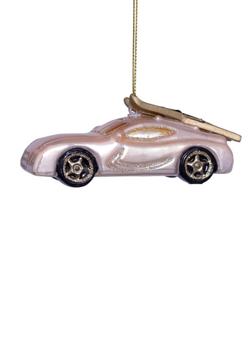 Vondels Auto met Ski's 4 cm - detail 3 roze