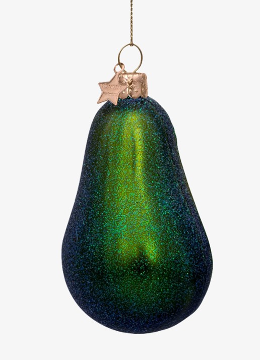 Vondels Avocado kersthanger 9,5 cm - achterkant 3 groen