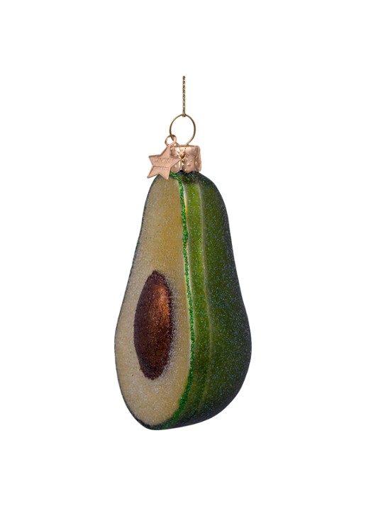 Vondels Avocado kersthanger 9,5 cm - voorkant 2 groen