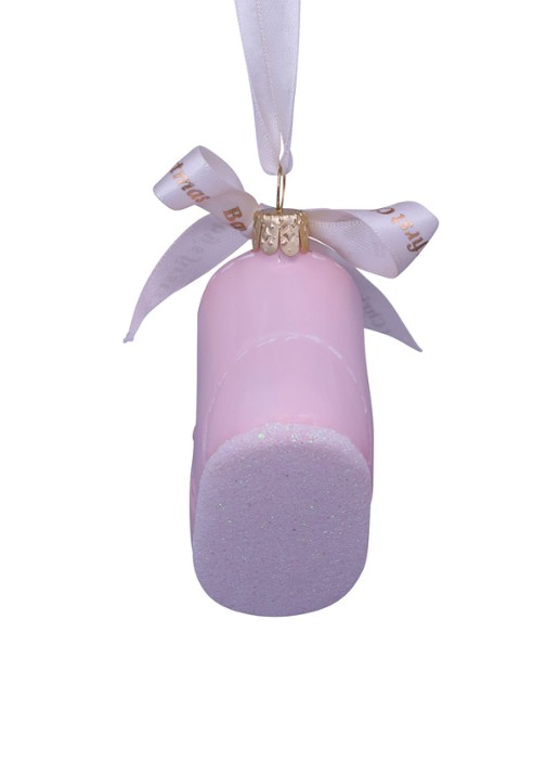 Vondels Baby's Eeste Kerst Schoen kersthanger 6 cm - detail 5 lichtroze