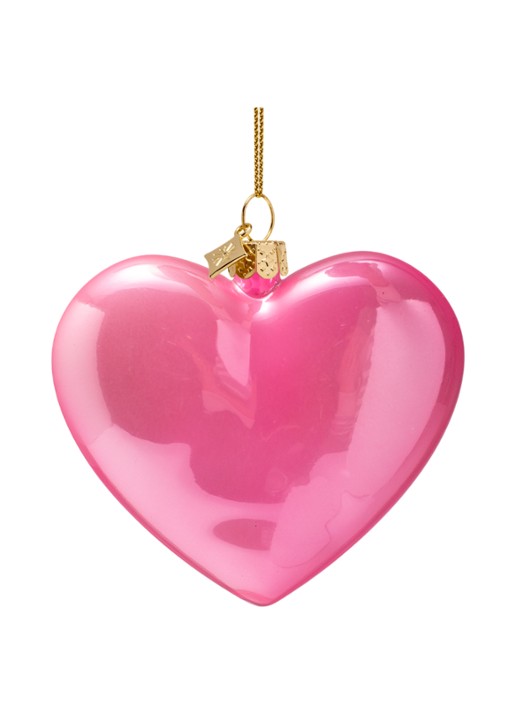 Vondels Barbie Hart Logo kersthanger 7,5 cm - achterkant 3 roze