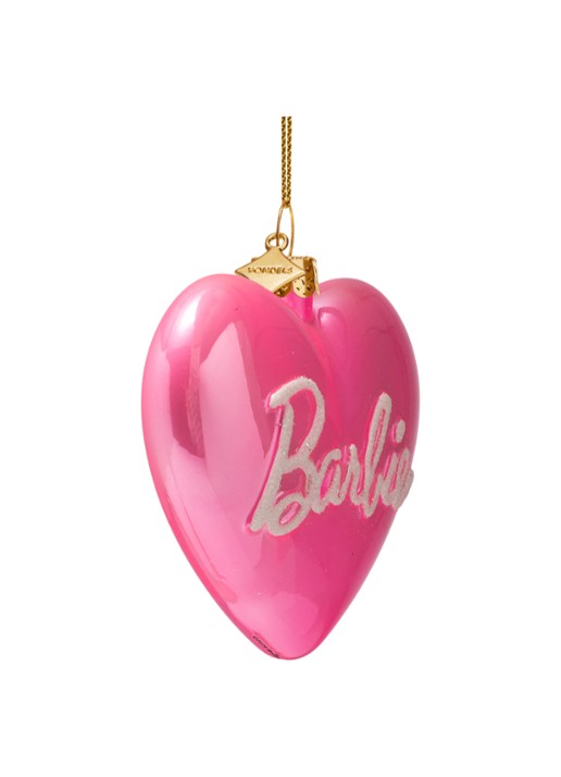 Vondels Barbie Hart Logo kersthanger 7,5 cm - voorkant 2 roze