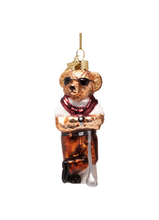 Vondels Beer in golfkleding kersthanger 11,5 cm