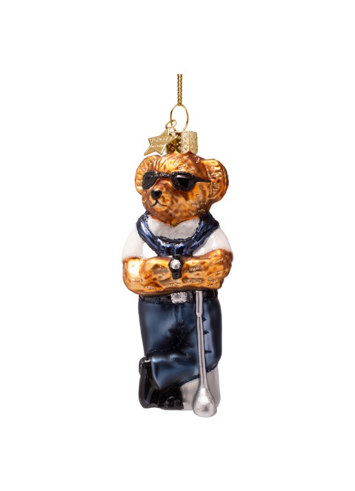 Vondels Beer in golfkleding kersthanger 12 cm