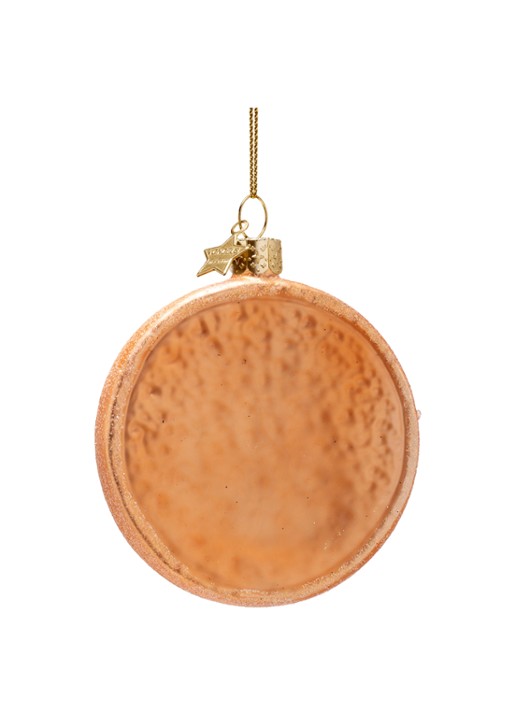 Vondels Beschuitje met aardbei kersthanger 8,5 cm - achterkant 3 rood