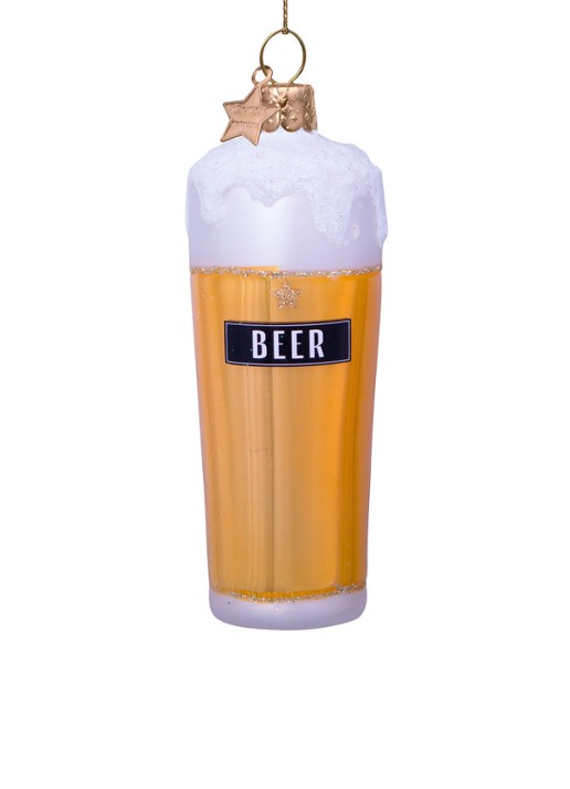 Vondels Bier in Glas kersthanger 11 cm