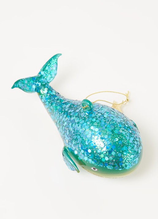 Vondels Blue Giant Whale kersthanger 4,5 cm - detail 3 turquoise
