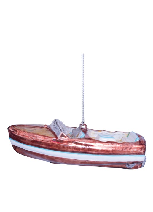 Vondels Boot kersthanger 4 cm - detail 4 bruin