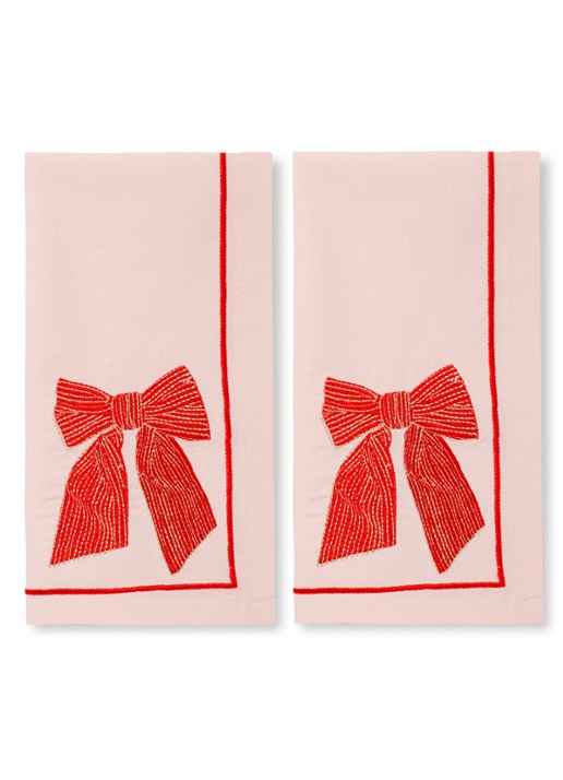Vondels Bow servetten in linnenblend 45 x 45 cm set van 2