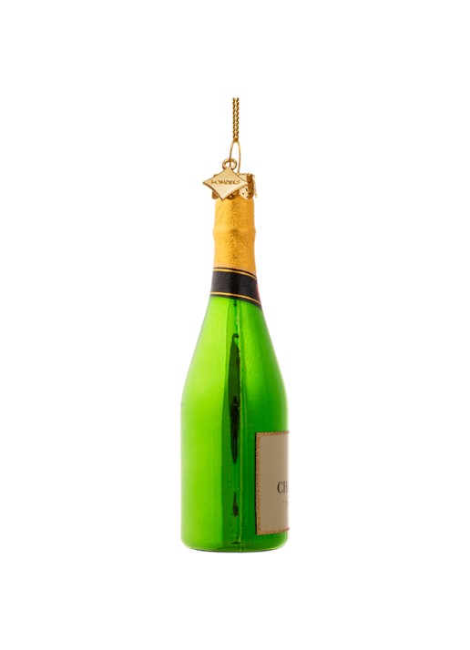 Vondels Champagne Fles kersthanger 13,5 cm - achterkant 7 groen