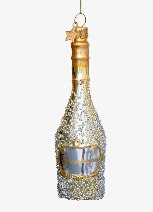 Vondels Champagne Fles kersthanger 13 cm