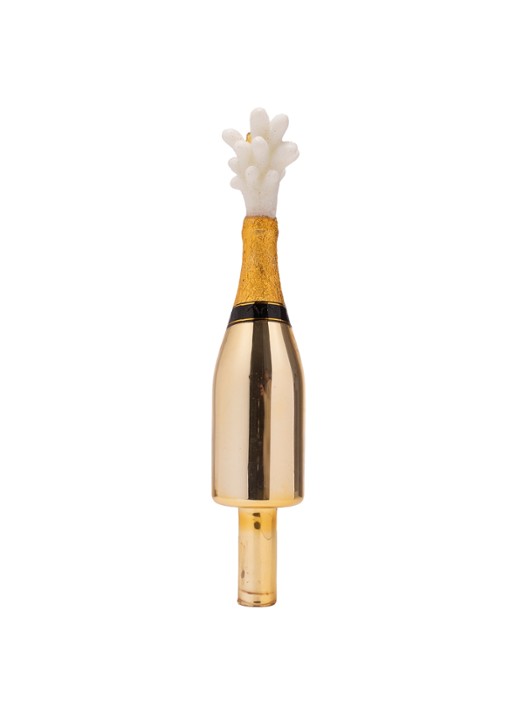 Vondels Champagne Popper Fles piek 15,5 cm - achterkant goud
