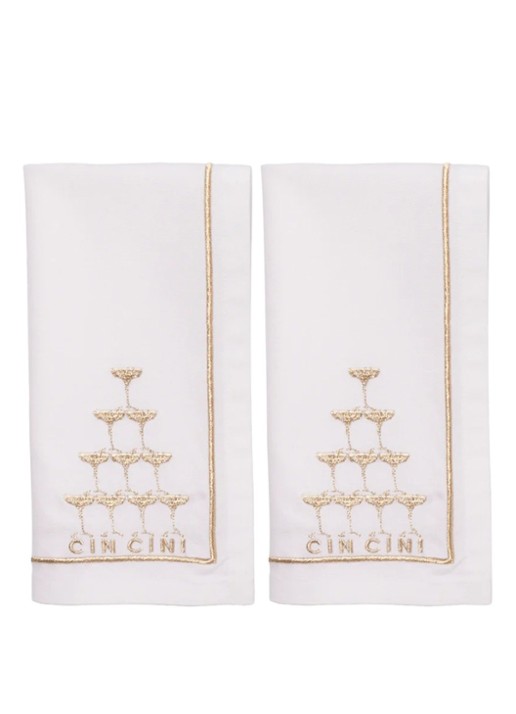 Vondels Champagne Tower servetten 45 x 45 cm set van 2