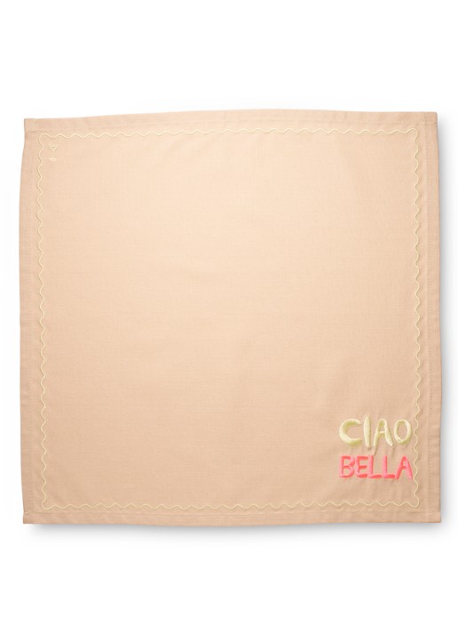 Vondels Ciao Bella servetten 45 x 45 cm set van 2 - detail 3 beige