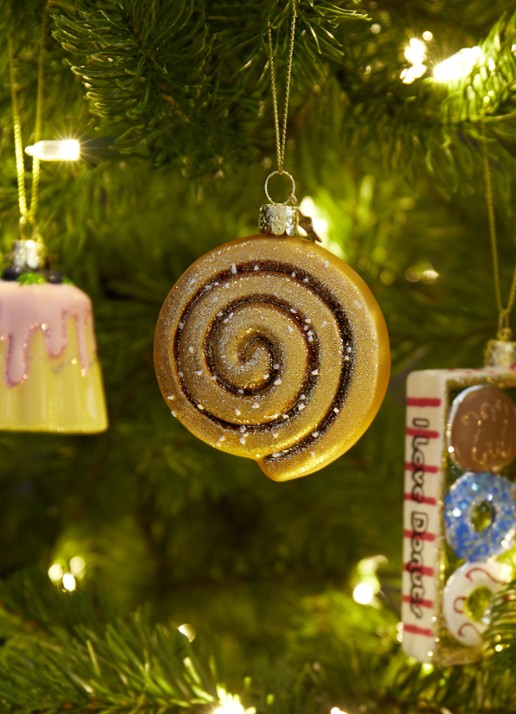 Vondels Cinnamon Roll kersthanger 8 cm - voorkant 3 goud