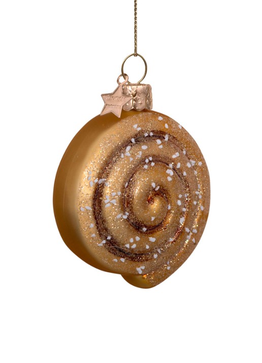 Vondels Cinnamonroll kersthanger 8 cm - detail 3 bruin