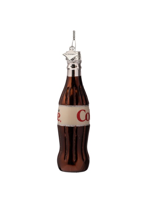 Vondels Coca Cola Diet Coke fles kersthanger 12 cm - detail donkerbruin