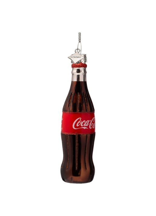 Vondels Coca Cola Fles kersthanger 12 cm - detail 4 bruin