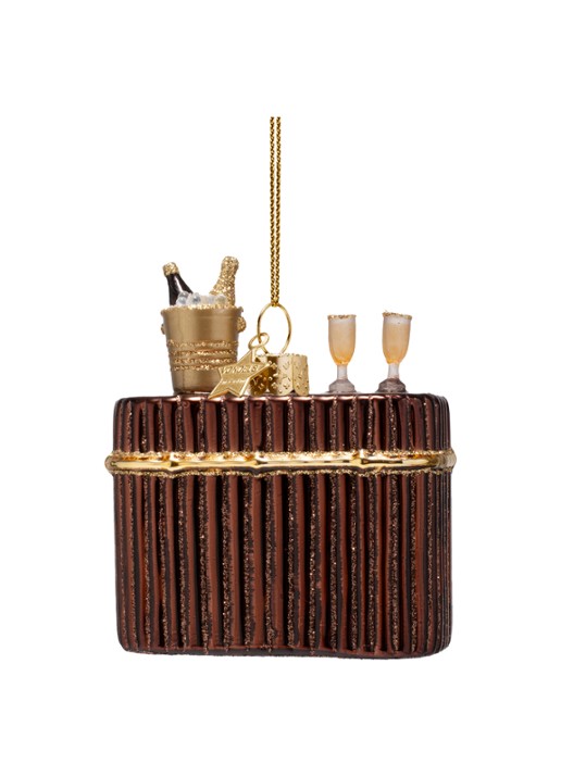 Vondels Cocktailbar kersthanger 8 cm - achterkant bruin