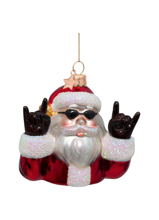 Vondels Coole santa kersthanger 9 cm - detail 2 rood