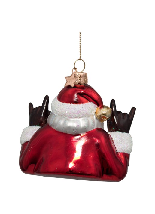 Vondels Coole santa kersthanger 9 cm - detail 4 rood