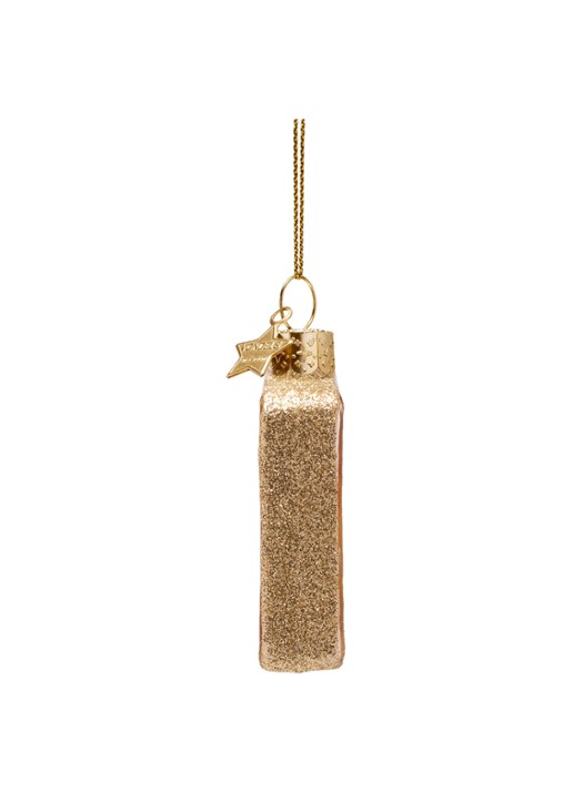 Vondels Credit card kersthanger 6,5 cm - detail goud